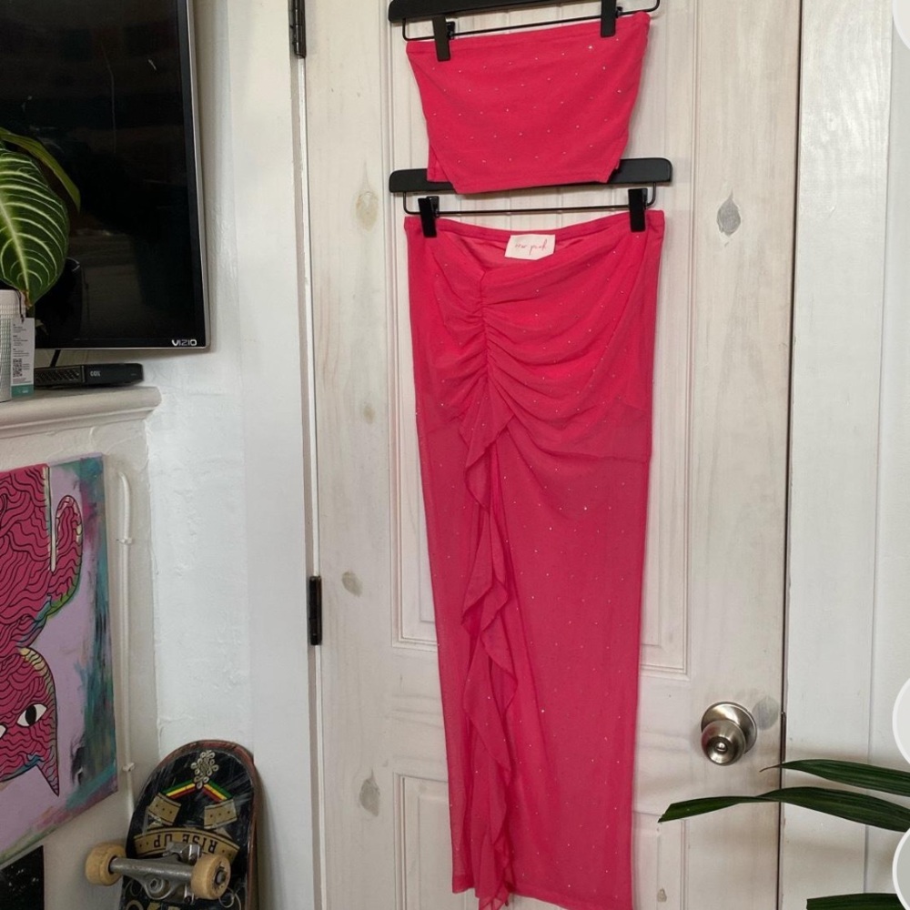 Dolls Kill Sugar Sway With Me Pink Skirt Set View 4